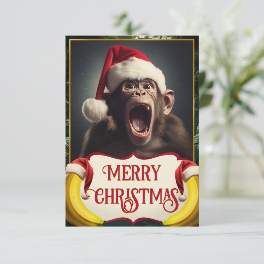 Kerstaap Bedankkaart (Staand voorkant)