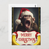 Kerstaap Briefkaart (Voorkant / Achterkant)