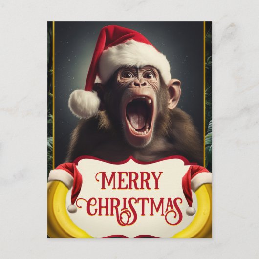 Kerstaap Briefkaart (Voorkant)