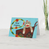 Kerstaap Feestdagen Kaart (Voorkant)