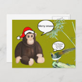 Kerstaap Feestdagenkaart (Voorkant / Achterkant)