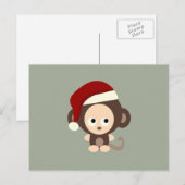 Kerstaap Feestdagenkaart (Voorkant / Achterkant)