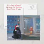 "Kerstaap" Feestdagenkaart (Voorkant / Achterkant)