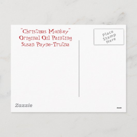 "Kerstaap" Feestdagenkaart (Achterkant)