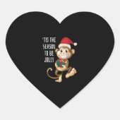 Kerstaap Hart Sticker (Voorkant)