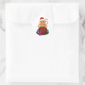 Kerstaap Ronde Sticker (Tas)