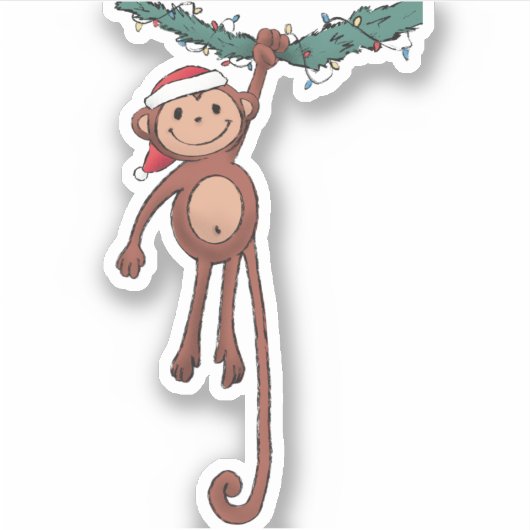 Kerstaap Sticker (Voorkant)