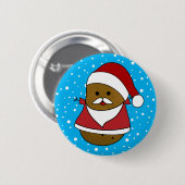 kerstaardappel in een kersthat en pak ronde button 5,7 cm (Voorkant /achterkant)