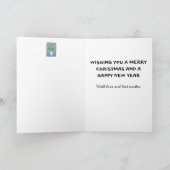 Kerstabel cactus, witte rand, je woorden kaart (Binnen)