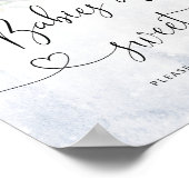 Kerstabel elegant blauw baby's zijn zoet poster (Hoek)