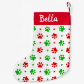 Kerstabel en Groene Dog Pattern Kleine Kerstsok (Achterkant)