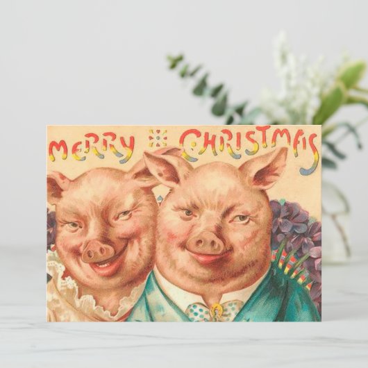 kerstabel feestdagenkaart (Staand voorkant)