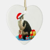 Kerstabel kat en schattige kleine engel keramisch ornament (Rechts)