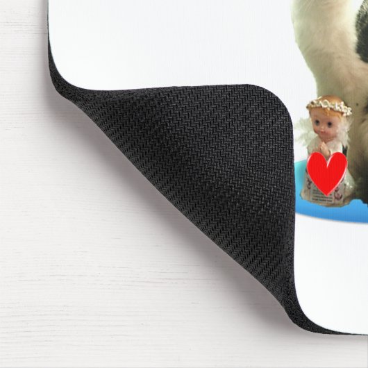 Kerstabel kat en schattige kleine engel muismat (Hoek)