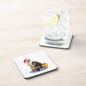 Kerstabel kat en schattige kleine engel onderzetter (Rechterzijde)