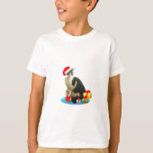 Kerstabel kat en schattige kleine engel t-shirt (Voorkant)