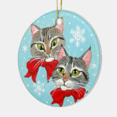 Kerstabel Kattenwinterversiering Keramisch Ornament (Links)