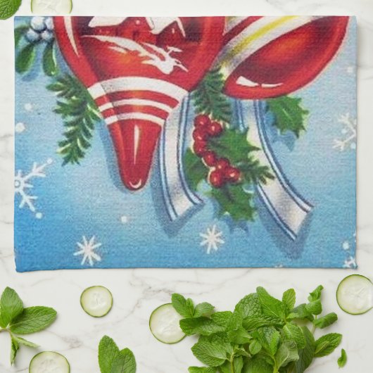 kerstabel met het oogstjaar theedoek (Gevouwen)