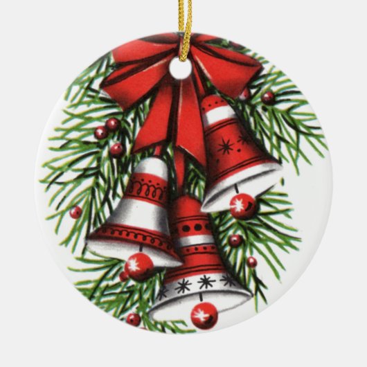 kerstabel met kerstabel keramisch ornament (Voorkant)