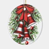 kerstabel met kerstabel keramisch ornament (Links)