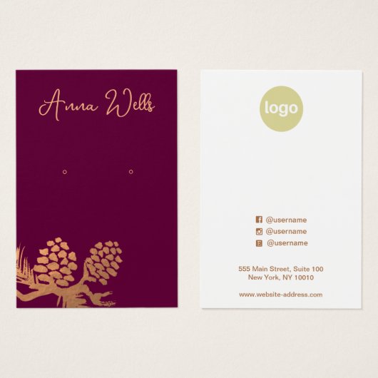 Kerstabel met kerstabel visitekaartje (Voorkant /achterkant)