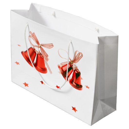 Kerstabel met rode kerstcellen, versierd met tekst groot cadeauzakje (Achterkant Gekanteld)