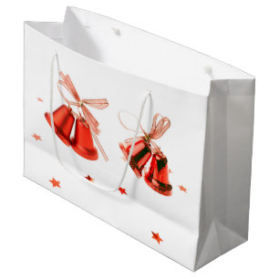 Kerstabel met rode kerstcellen, versierd met tekst groot cadeauzakje
