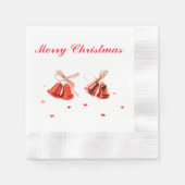 Kerstabel met rode kerstcellen, versierd met tekst servet (Voorkant)