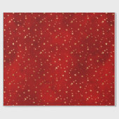 Kerstabel patroon met gouden sterren cadeaupapier (Vlak)