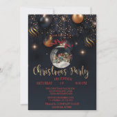 Kerstabel Retro Car Black Company Party Kaart (Voorkant)