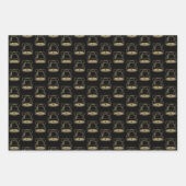 Kerstabel rood donkergroen zwarte goudgordel inpakpapier vel (Voorkant 3)