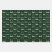 Kerstabel rood donkergroen zwarte goudgordel inpakpapier vel (Voorkant 2)