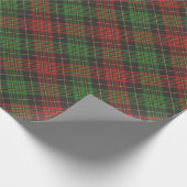 Kerstabel rood zwart vlekvormig patroon klassiek cadeaupapier (Hoek)