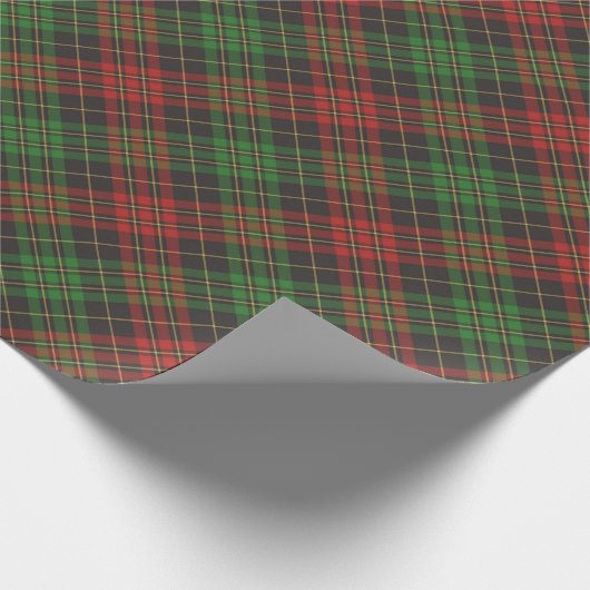 Kerstabel rood zwart vlekvormig patroon klassiek cadeaupapier (Hoek)