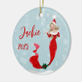 Kerstabel van de feestdag van Mermaid Lover Keramisch Ornament (Links)