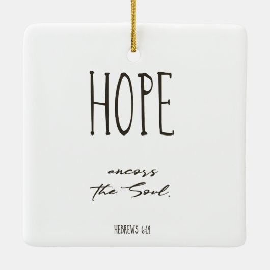 Kerstabel Verse Hope keramisch Ornament (Achterkant)