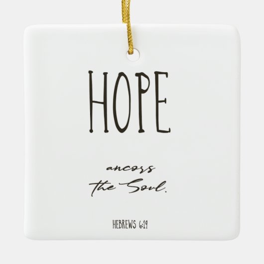 Kerstabel Verse Hope keramisch Ornament (Voorkant)