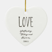 Kerstabel Verse Love Ceramic Ornament (Achterkant)