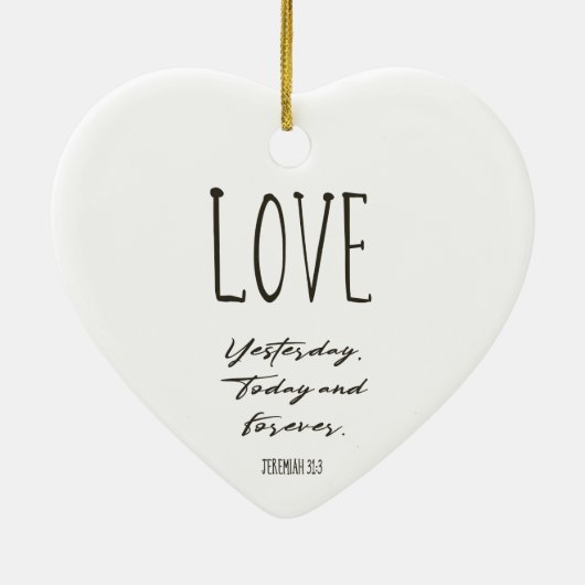 Kerstabel Verse Love Ceramic Ornament (Achterkant)