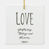 Kerstabel Verse Love Ceramic Ornament (Achterkant)