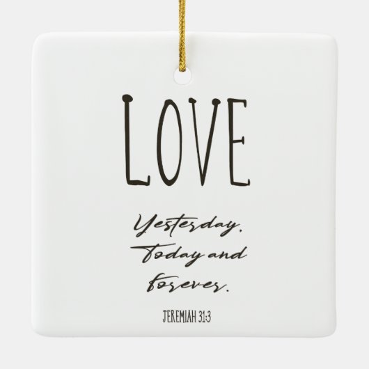 Kerstabel Verse Love Ceramic Ornament (Achterkant)