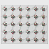 Kerstabel versiert zilverrood groen cadeaupapier (Vlak)