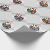 Kerstabel versiert zilverrood groen cadeaupapier (Hoek)