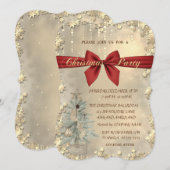 Kerstabel, Waterverf Pine Tree, gouden sterren Kaart (Voorkant / Achterkant)