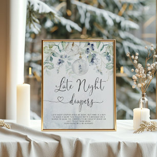 Kerstabel winter Late night diapers game Poster