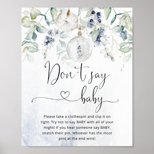 Kerstabel Zeg geen baby spel Poster (Voorkant)