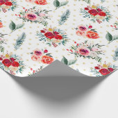 Kerstabloemen en driehoekspatroon cadeaupapier (Hoek)