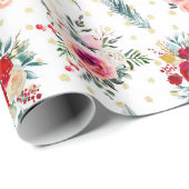 Kerstabloemen en driehoekspatroon cadeaupapier (Rol Hoek)