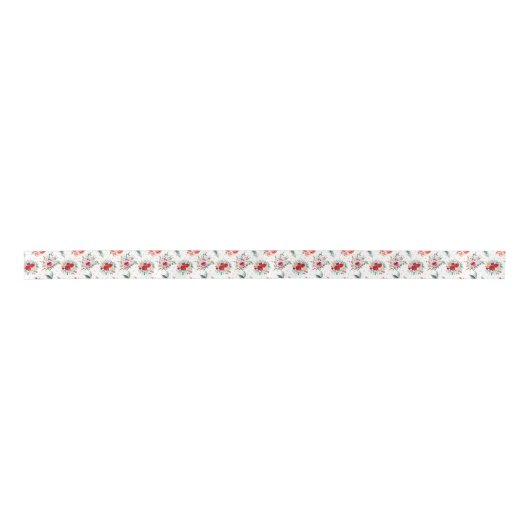 Kerstabloemen en driehoekspatroon satijnen lint (Voorkant)