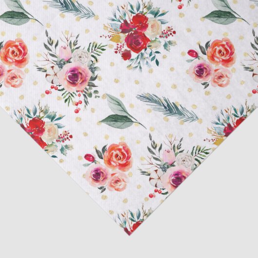 Kerstabloemen en driehoekspatroon tissuepapier (Detail)